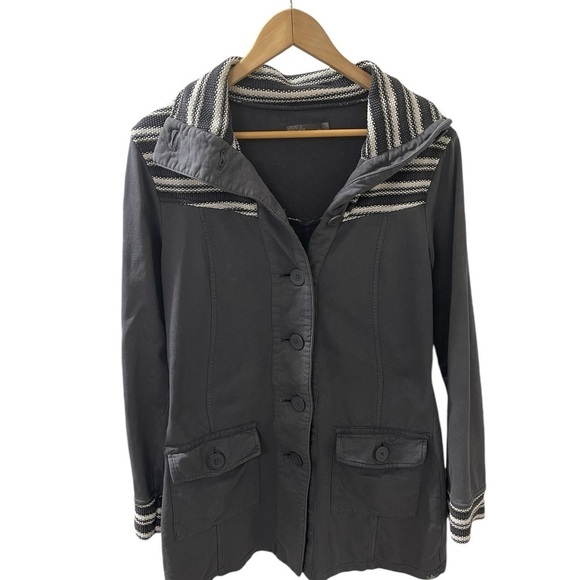 Prana Jackets & Blazers - Prana Rowena Women’s Size M Gray Button Up 100 % Cotton Mid length Jacket